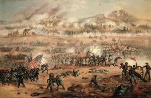 The Union attack on Marye's Heights during the Battle of Fredericksburg, 13th December 1862