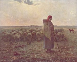 Shepherdess with her Flock, 1863