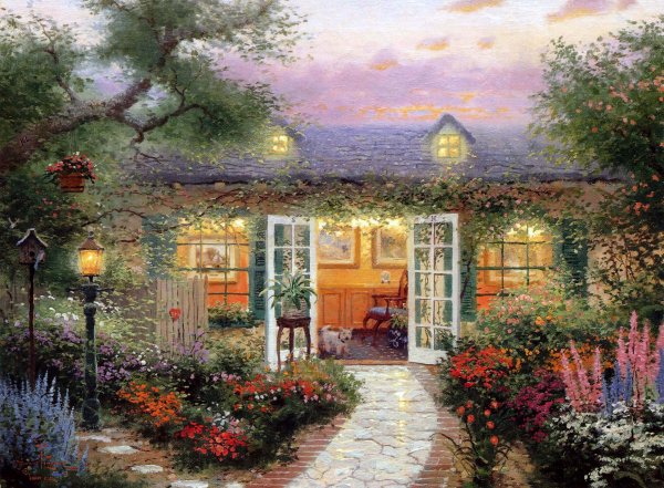 Kinkade studio in the garden