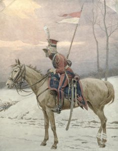 A Lancer of Napoleon's Polish Guards on Winter Patrol