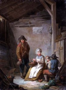 Peasants in their cottage