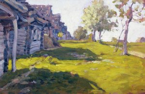 Sunlit Day. A Small Village, 1898