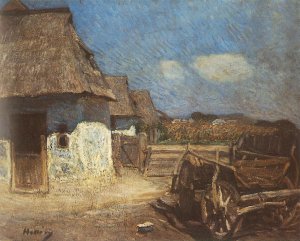 Peasant Yard with Cart 1912