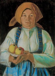 Young Woman Holding Apples 1934