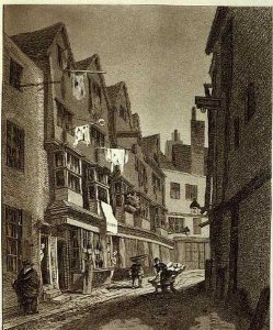 View of the Southern Extremity of Thieving Lane of late years called Bow Street..., drawn 1807, engraved by W.M. Fellows, pub. 1807