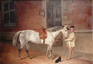 Lady Rosamunds Mare with Head Groom at Tredegar House Newport 1851