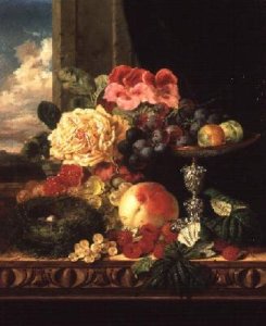 A Still Life of Fruit and Flowers