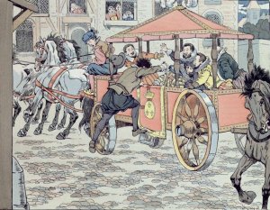 Assassination of Henri IV by Francois Ravaillac in the rue de la Ferronerie on 14th May 1610