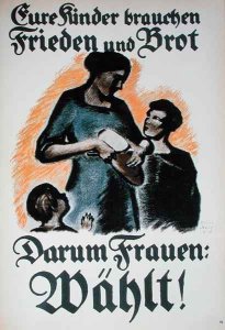 Poster urging women to vote in the German election