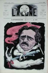 Caricature of the actor Laferriere in the role of Antony from the play of the same name by Alexandre Dumas pere 1803-70 from the front cover of La Lune magazine