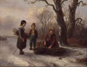 Children Collecting Logs