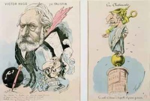 Caricatures of Victor Hugo 1802-85 and Napoleon III 1809-73