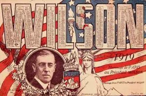 Calendar paying homage from Paris to President Woodrow Wilson 1856-1924