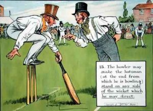 The bowler may make the batsman at the end from which he is bowling stand on any side of the wicket which he may direct