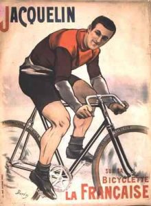 Poster advertising Edmond Jacquelin (1875-1928) on cycle 'La Francaise'