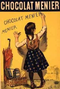 Reproduction of a poster advertising 'Menier' chocolate