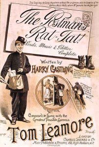 Front cover of the music score for 'Postman's Rat-Tat'