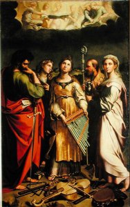 St. Cecilia surrounded by St. Paul, St. John the Evangelist, St. Augustine and Mary Magdalene, after Raphael