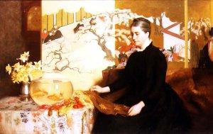 Lady With Japanese Screen and Goldfish (Portrait of the Artist's Mother)