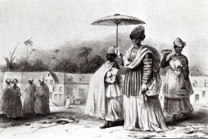 Lady taking a child to Baptism, from 'Voyage a Surinam', 1839