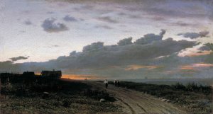 Evening view in a village. Oryol gubernia, 1874